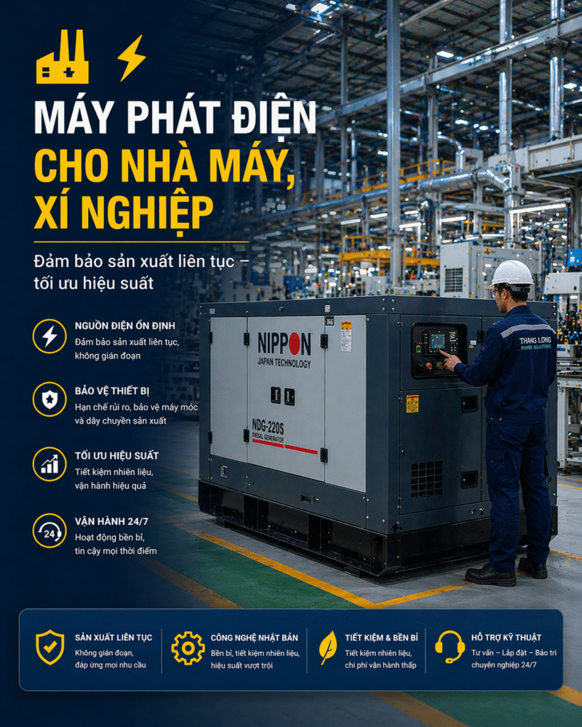 Máy phát điện cho nhà máy, xí nghiệp