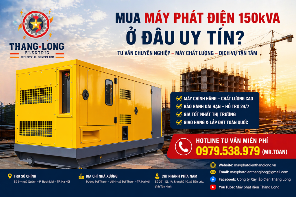 Mua máy phát điện 150kVA ở đâu