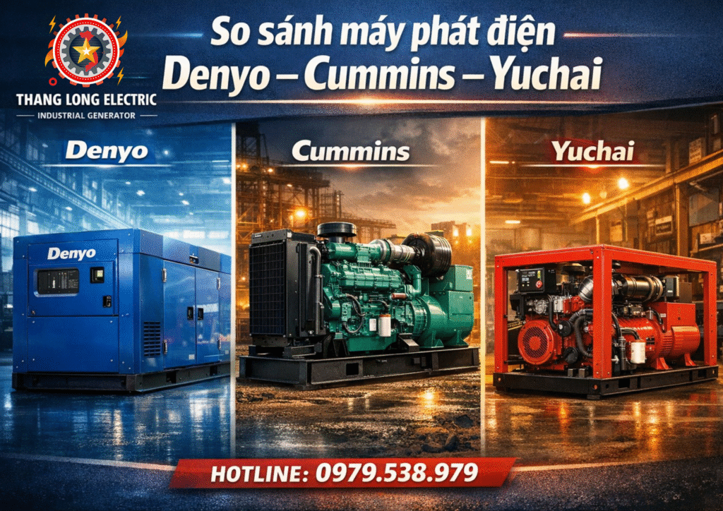 So sánh Denyo - Cummins - Yuchai