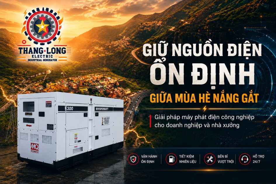 Máy phát điện mùa hè giúp doanh nghiệp chống mất điện hiệu quả