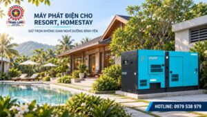 Máy phát điện AIRMAN dự phòng cho resort, homestay, bảo đảm không gian nghỉ dưỡng vận hành ổn định