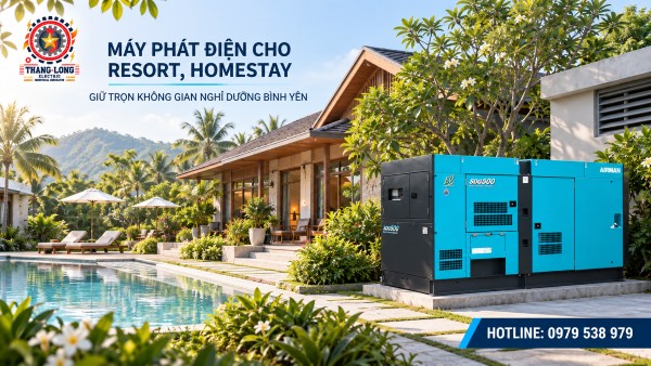 Máy phát điện cho khách sạn vận hành ổn định